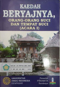 Image of Kaedah beryajna, orang - orang suci dan tempat suci (acara I)